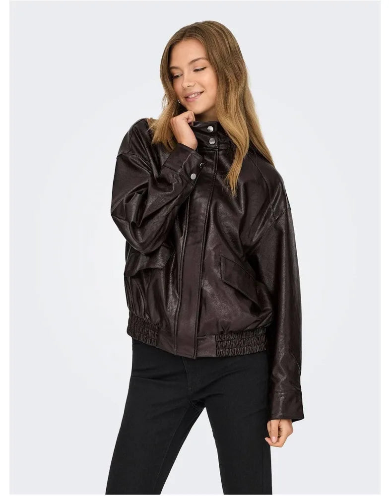 JULIA FAUX LEATHER BOMBER