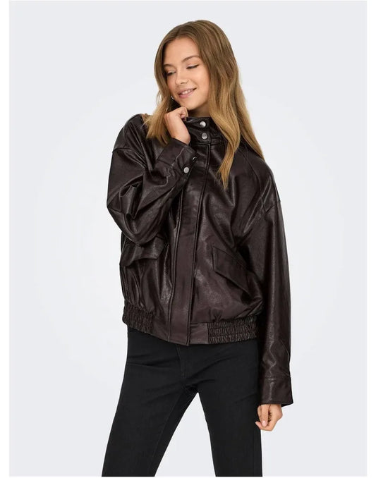JULIA FAUX LEATHER BOMBER