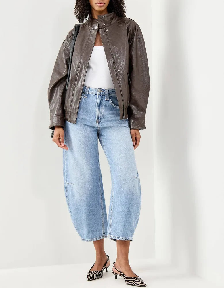 JULIA FAUX LEATHER BOMBER