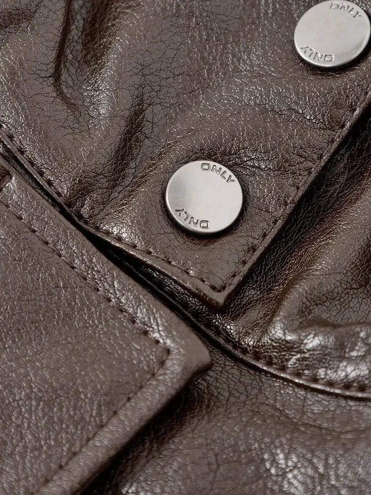 JULIA FAUX LEATHER BOMBER