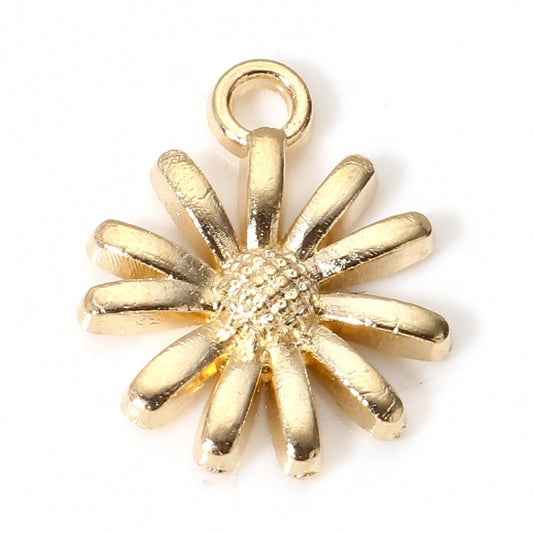 Gold Plated Daisy Flower 14.5mm x 12mm