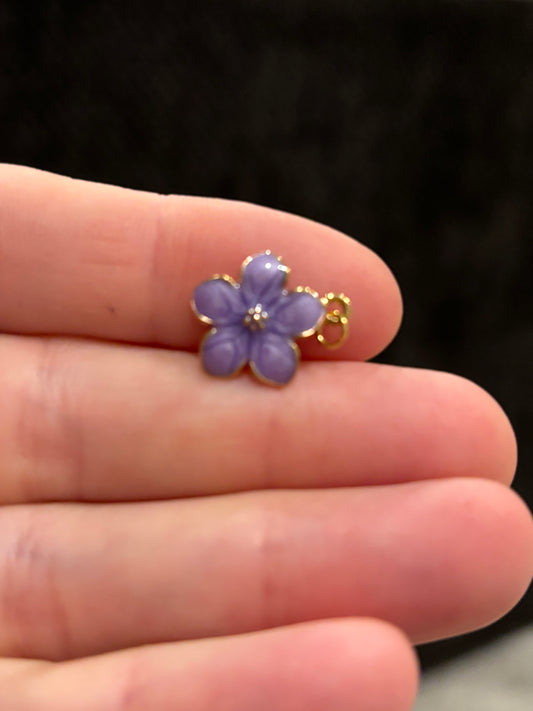 Purple flower charm