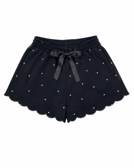 NOEMIE - PRINTED RELAXED LOUNGE SHORTS IN BLACK DOT