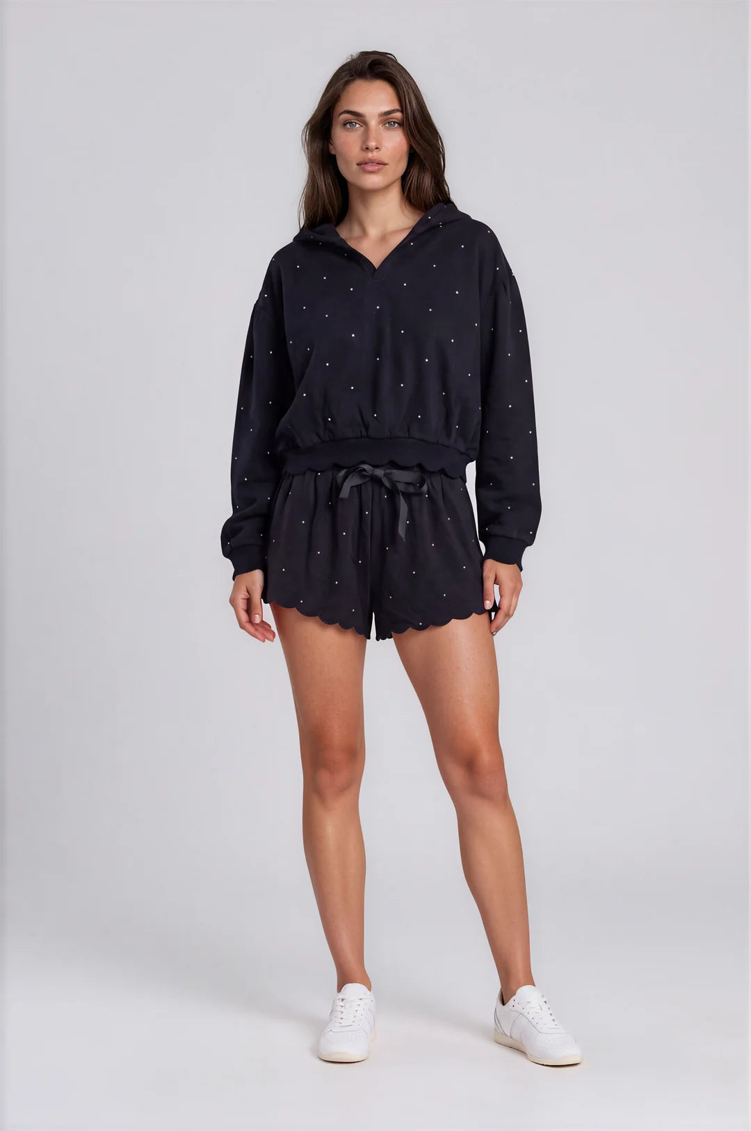NOEMIE - PRINTED RELAXED LOUNGE SHORTS IN BLACK DOT