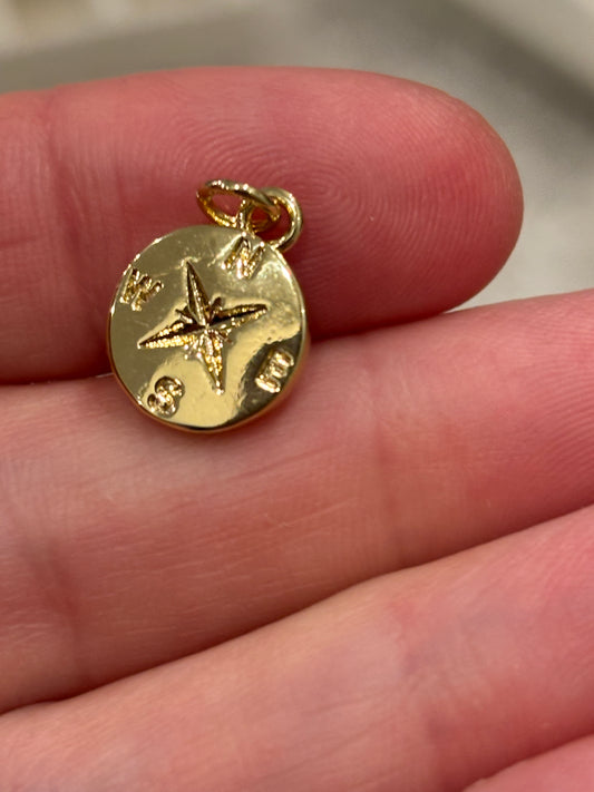 18K Real Gold Plated Compass