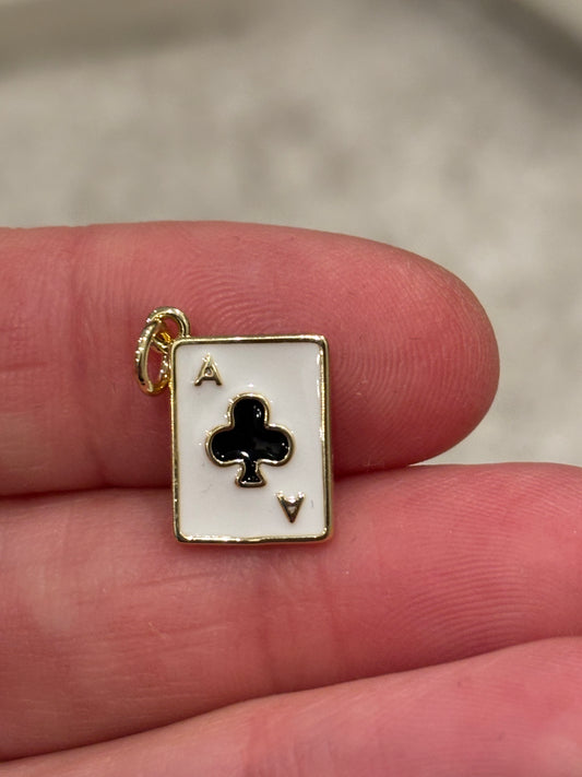 18K Real Gold Plated Black & White Poker Card