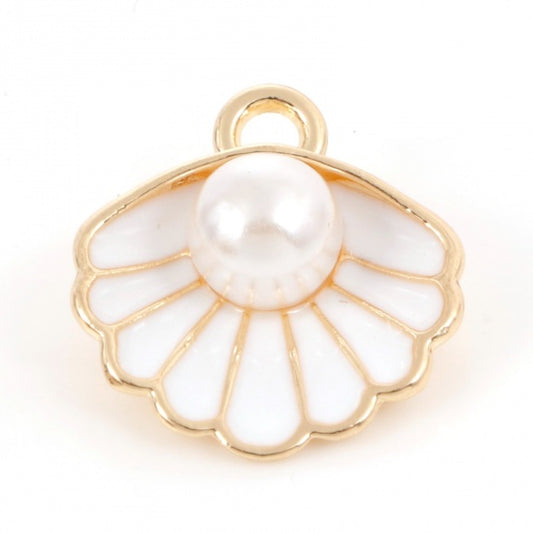 Gold Plated White Shell