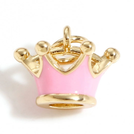 18K Real Gold Plated Pink Crown