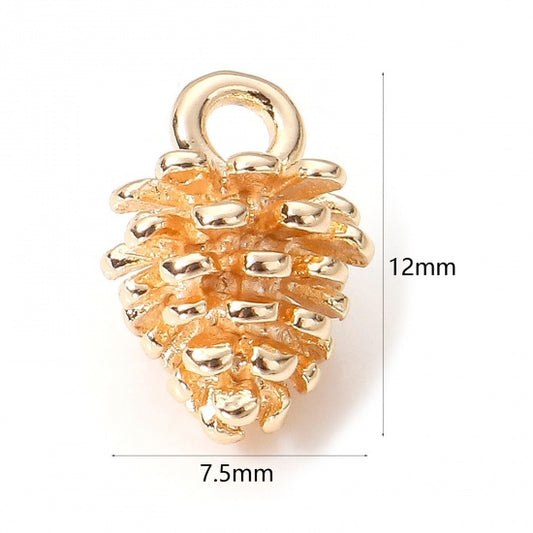 18K Real Gold Plated Pine Cone