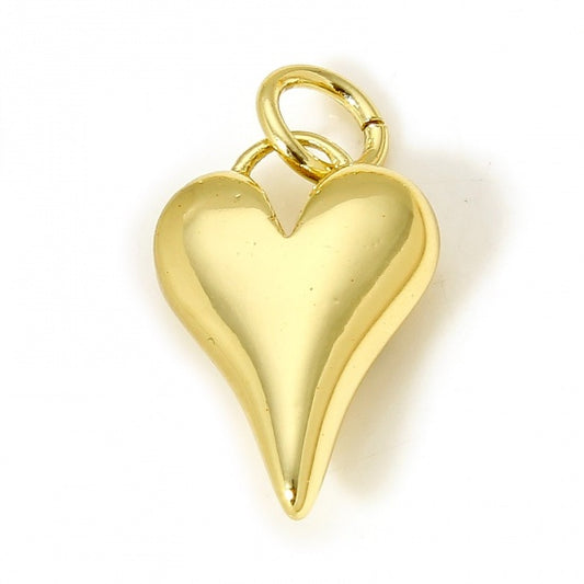 18K Real Gold Plated Heart 3D