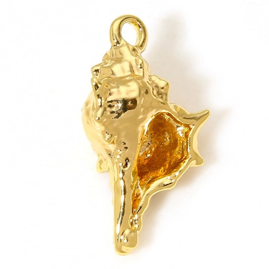 18K Gold Plated Conch/ Sea Snail 3D