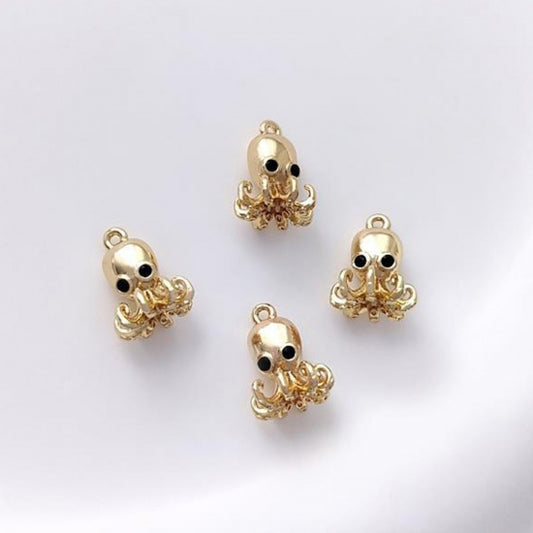 18K Real Gold Plated Octopus 3D