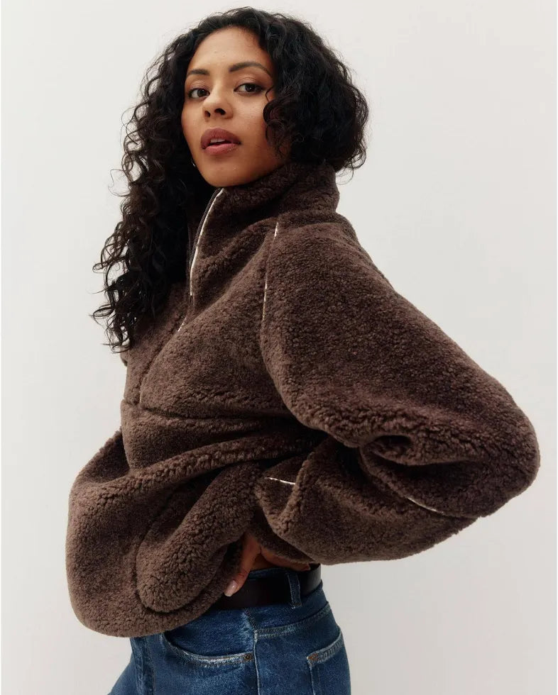 KUWALLA LEATHERLINE SHERPA HALFZIP