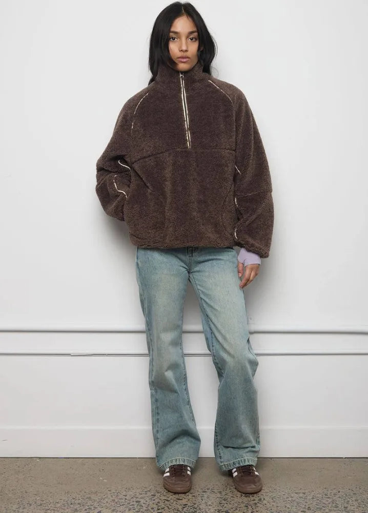 KUWALLA LEATHERLINE SHERPA HALFZIP