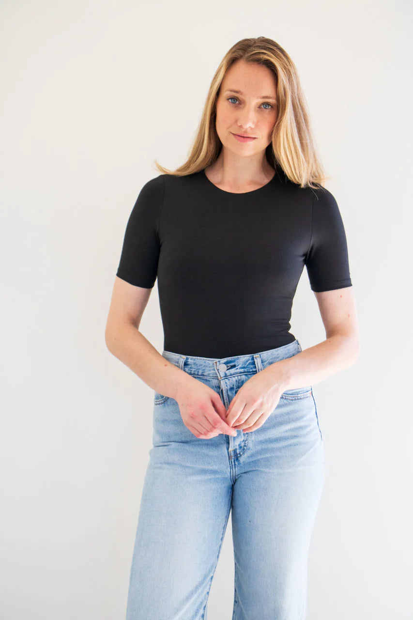 Pavani Tee Bodysuit in Black