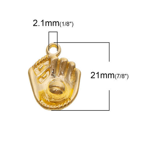 Glove Gold Plated Charm