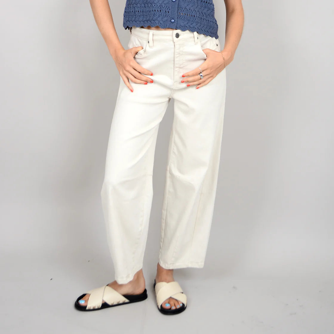 RD Barni Zip Up Pants - Natural