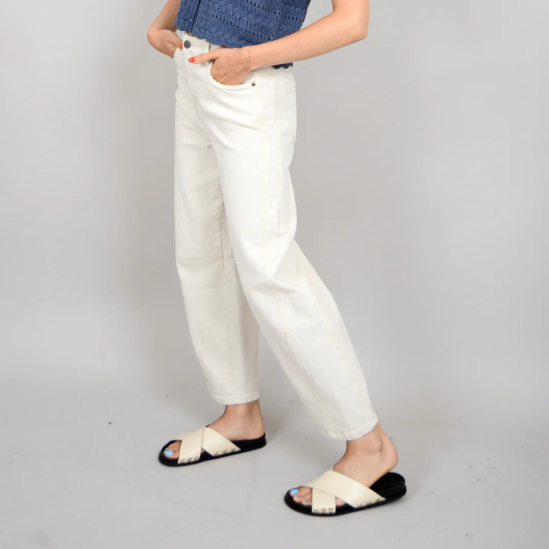 RD Barni Zip Up Pants - Natural