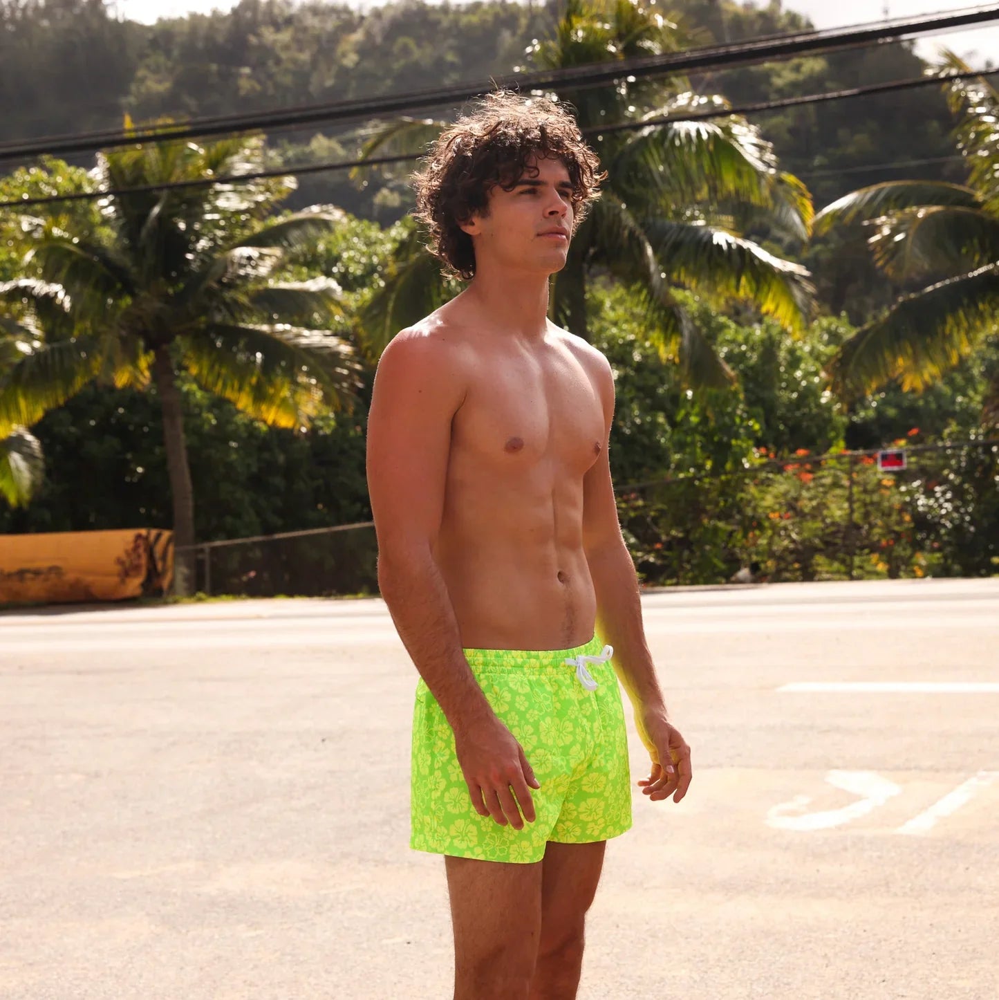 KULANI KINIS - Men's 4" Stretch Swim Trunks - Aloha Lime - Premium swimsuits from KULANI KINIS - Just $99! Shop now at Bri en Lyle Boutique