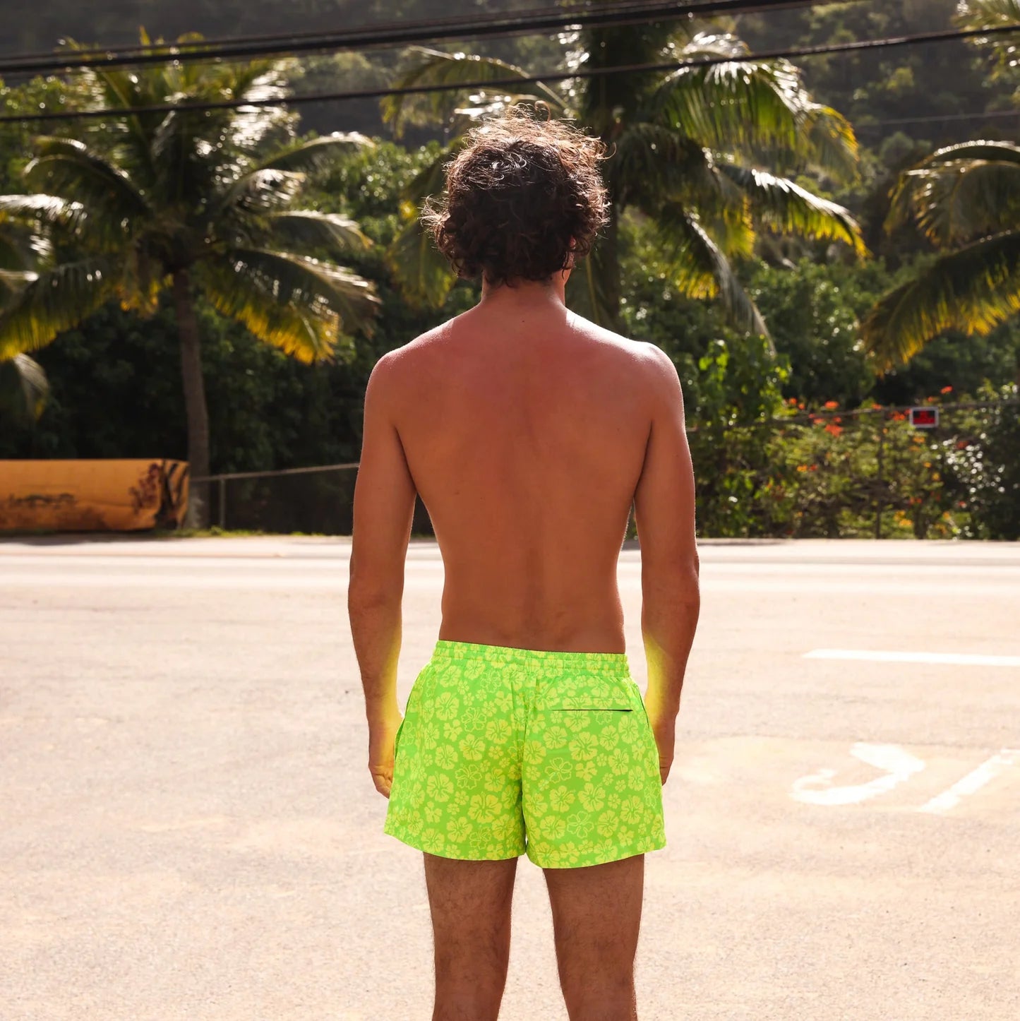 KULANI KINIS - Men's 4" Stretch Swim Trunks - Aloha Lime - Premium swimsuits from KULANI KINIS - Just $99! Shop now at Bri en Lyle Boutique