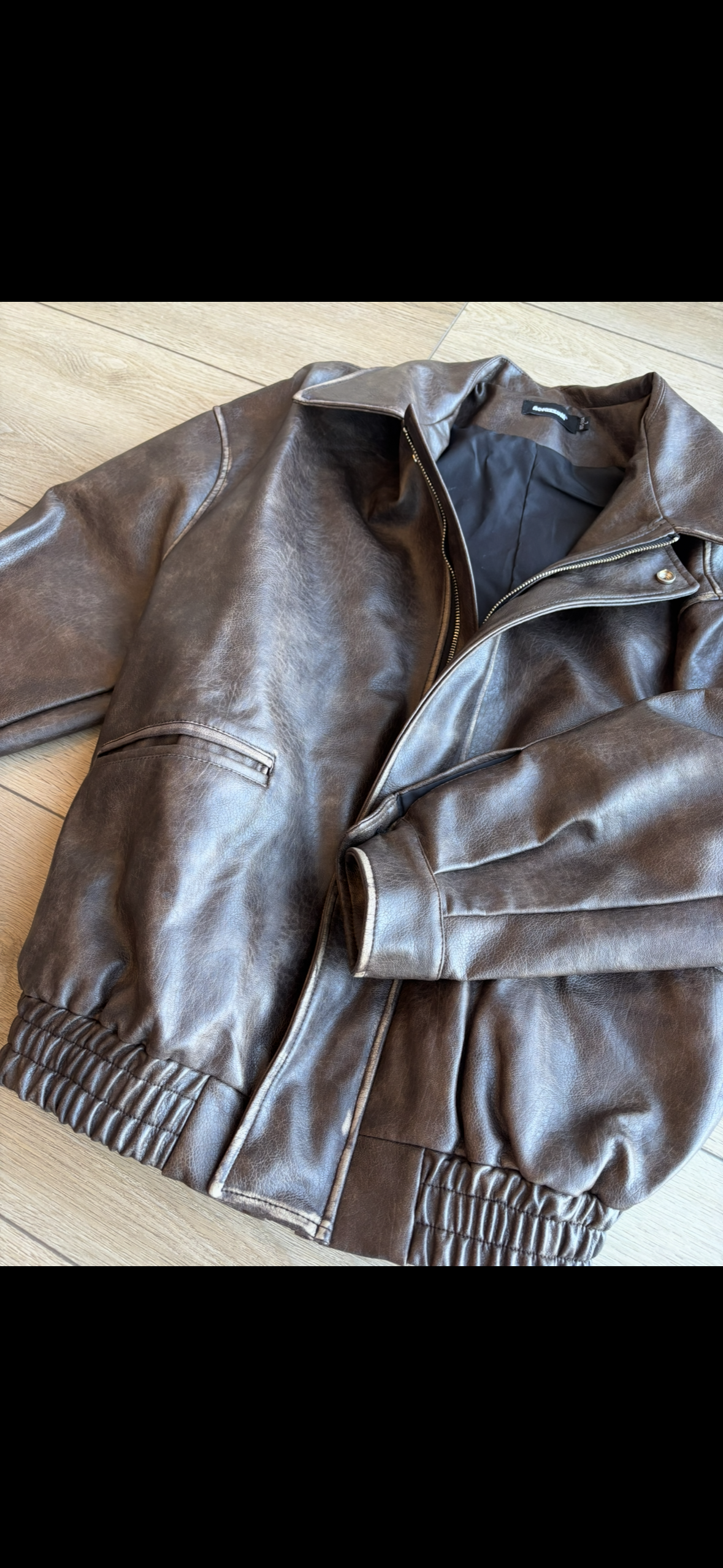 LENNY OVERSIZED FAUX LEATHER BOMBER