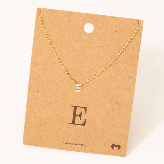 Mini Initial E Necklace