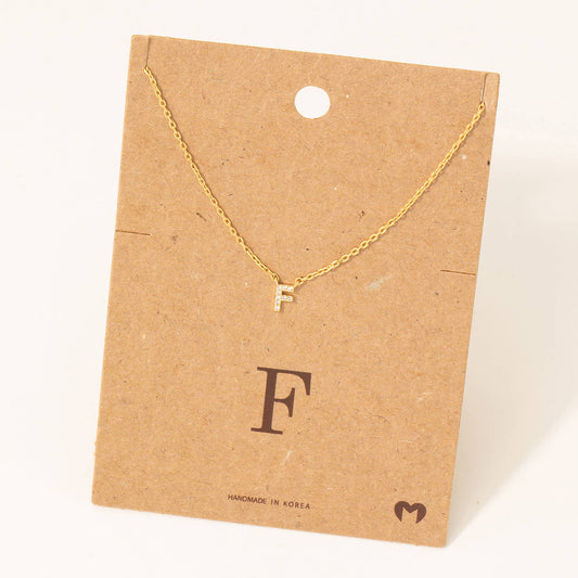 Mini Initial F Necklace